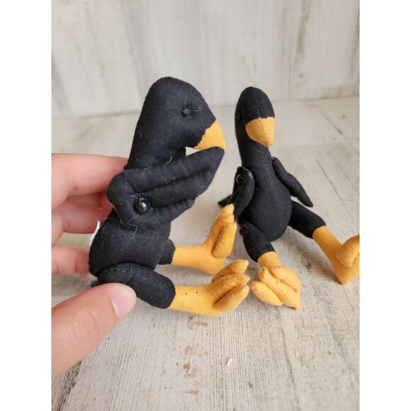 Vintage plush black crow Halloween set home decor - Picture 3 of 7